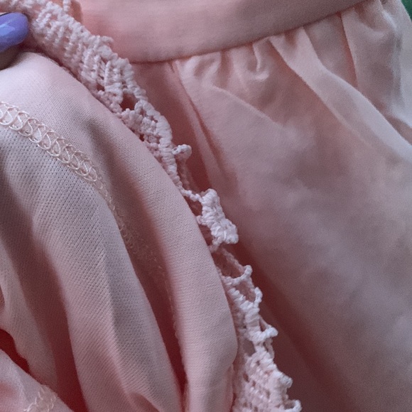 ❌DONATED❌Peach Blush Crochet Floral Lace Detailed Lined Maxi Romper - Picture 14 of 15